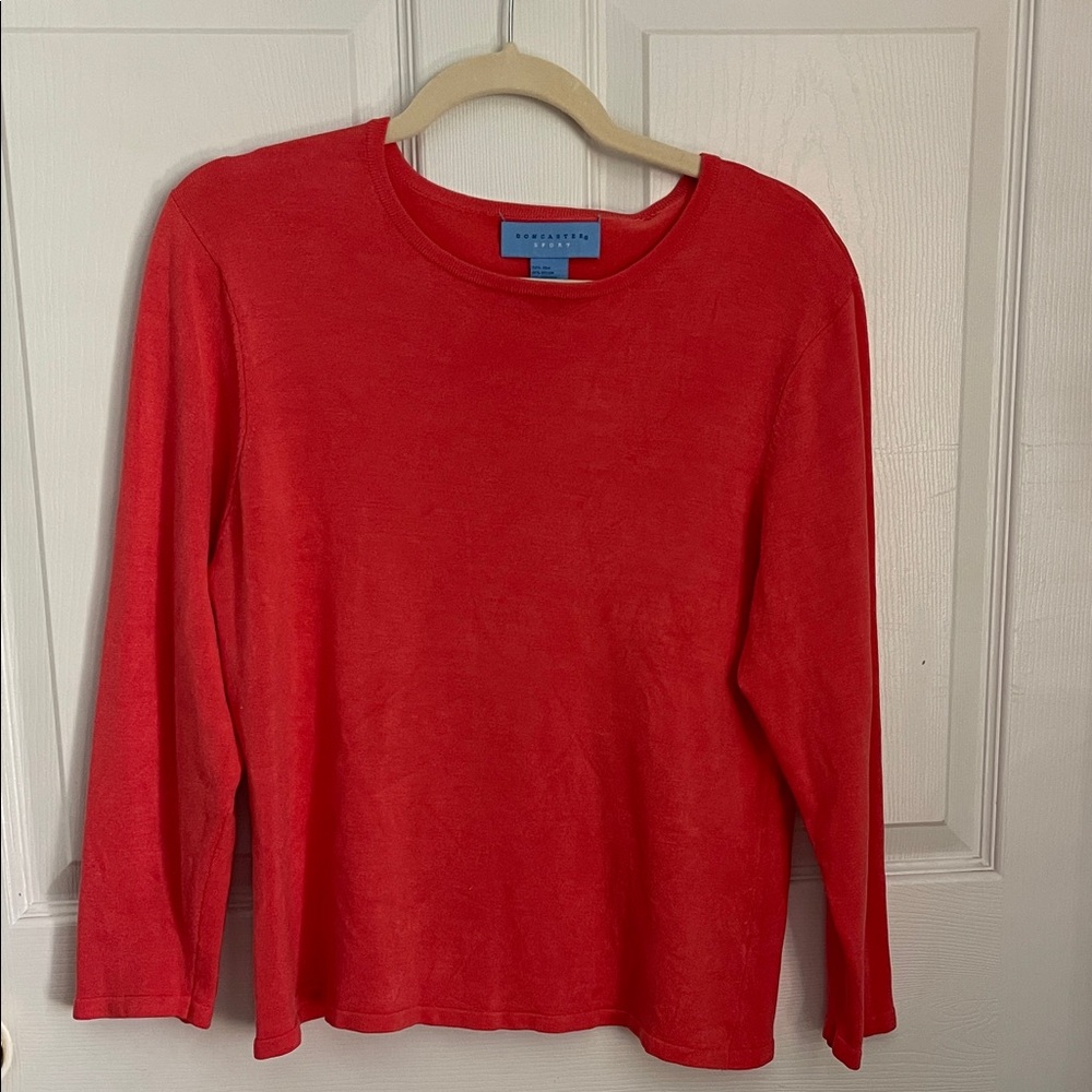 Doncaster Vibrant Coral Pink Long Sleeve Top